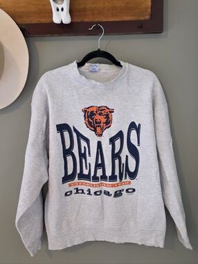 Chicago Bears Vintage 90s Gray Graphic Crewneck Sweatshirt